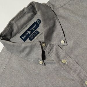 Ralph Lauren Gray‎ Yarmouth Oxford Casual Button Down Shirt ~ Perfect